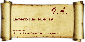 Immerblum Alexia névjegykártya